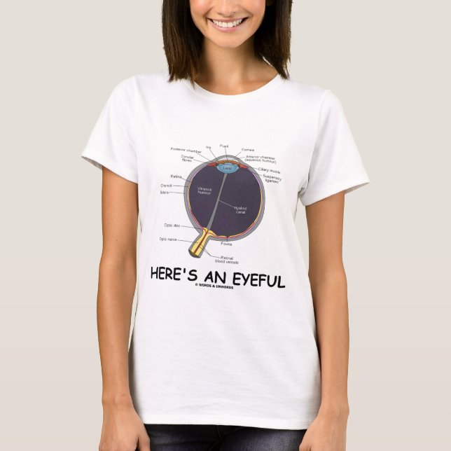 Camiseta Está aqui um Eyeful (o humor da anatomia do olho) (Frente)