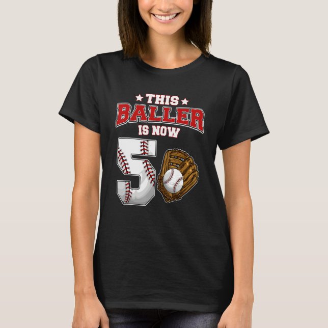 Camiseta Esta Baller Tem 5 Anos Jogadores De Beisebol 5t (Frente)