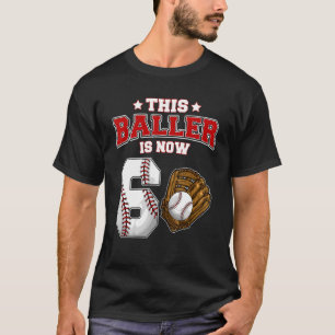 Camiseta Esta Baller Tem Agora 6 Anos Jogadores De Beisebol