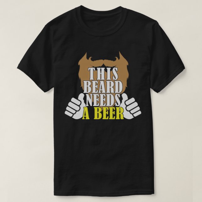 Camiseta Esta barba precisa de cerveja (Frente do Design)