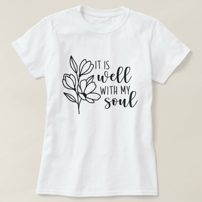 Camiseta Está bem com a minha alma (Frente do Design)