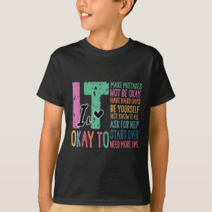 Camiseta Está Bem Cometer Erros Não Saber Tudo Saúde Mental