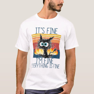 Camiseta Está Bem, Estou Bem Engraçado, Kitten Retro Vint