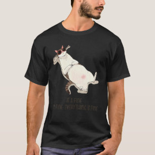 Camiseta Está bem, estou bem, está tudo bem, Gato preguiços