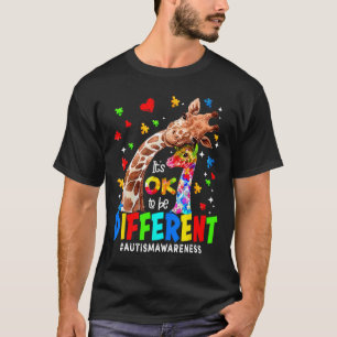 Camiseta Está bem ser diferente a consciência de girafa do
