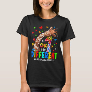 Camiseta Está bem ser diferente a consciência de girafa do