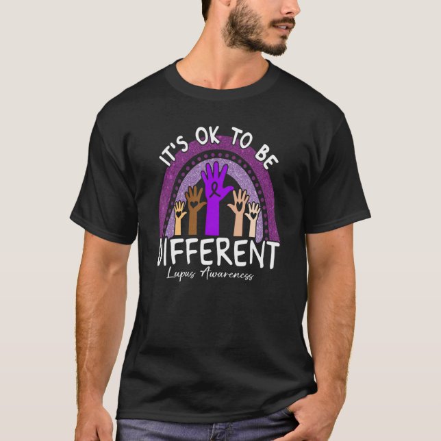 Camiseta Está bem ser diferente a consciência de lúpus Rai  (Frente)