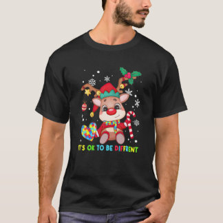Camiseta Está bem ser diferente a consciência do Autismo da