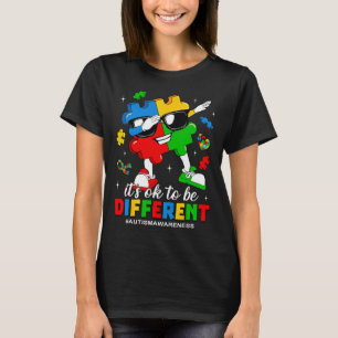 Camiseta Está bem ser diferente abater Quebra-cabeça Autism