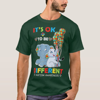Camiseta Está bem ser diferente Quebra-cabeça de elefante A