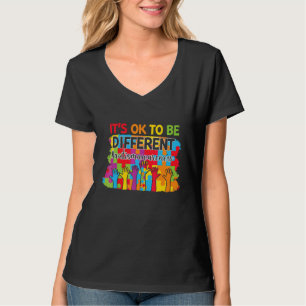 Camiseta Está bem ser diferente Quebra-cabeça de mão Autism