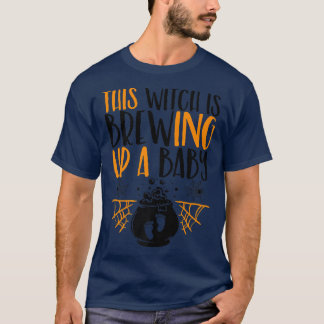 Camiseta Esta bruxa está criando uma grávida de Halloween