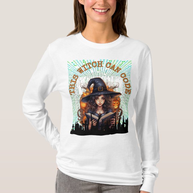Camiseta Esta bruxa pode codificar (Frente)