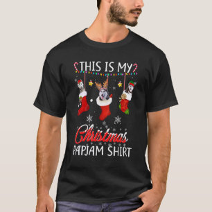 Camiseta Esta camisola de Natal Husky Fofo Em Meias Cão