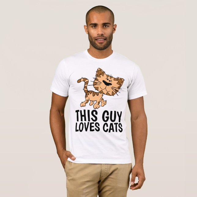 Camiseta Esta CARA adora GATOS, T-shirts masculinas (Frente Completa)