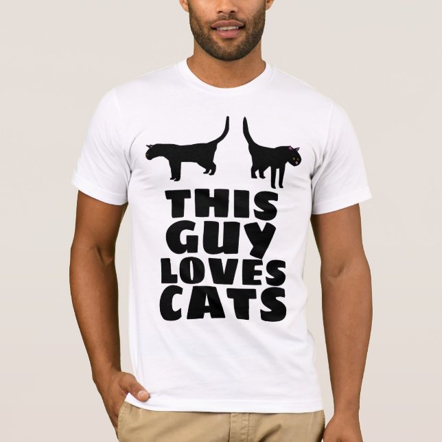 Camiseta Esta CARA adora GATOS, T-shirts masculinas (Frente)