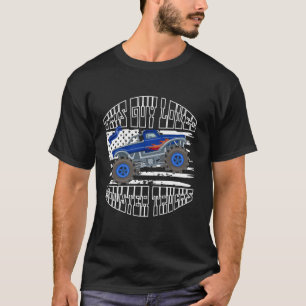 Camiseta Esta Cara Adora Monster Trucks American Flag Adult