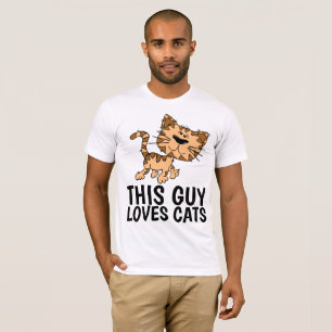 Camiseta ESTA CARA AMA GATOS, t-shirt do gato dos homens