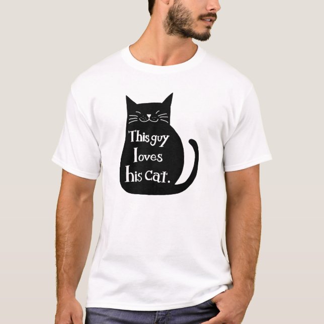 Camiseta Esta cara ama seu t-shirt engraçado do gato do (Frente)
