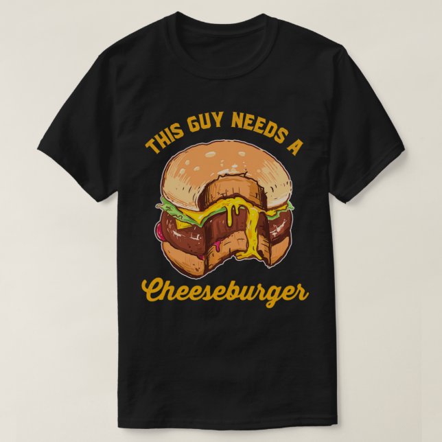 Camiseta Esta Cara precisa de um Cheeseburger (Frente do Design)