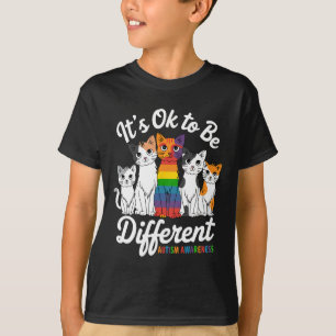 Camiseta Está Certo Ser Diferente Do Autismo Gato-Quebra-ca