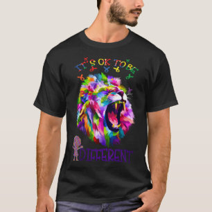 Camiseta Está Certo Ser Diferente Do Leão Do Dia Da Consciê