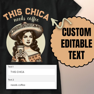 Camiseta Esta chica precisa de café, retro café da latina