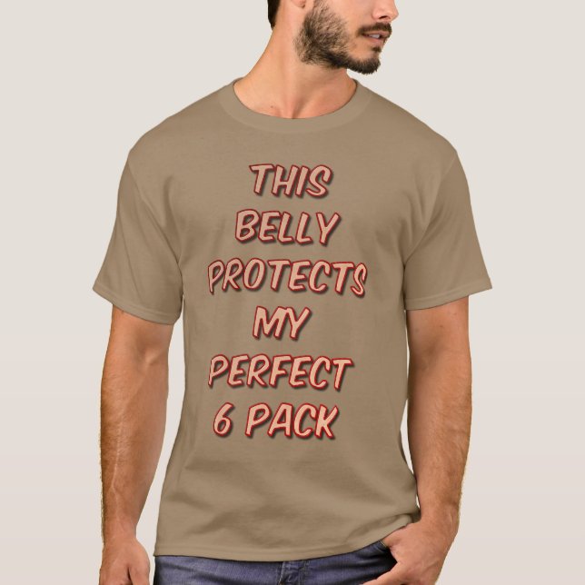Camiseta Esta Cintura Protege O Meu Pacote Perfeito De 6 (Frente)