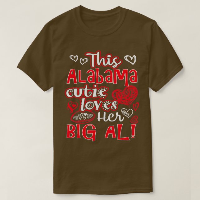 Camiseta Esta Cutie Do Alabama ama seu grande futebol (Frente do Design)
