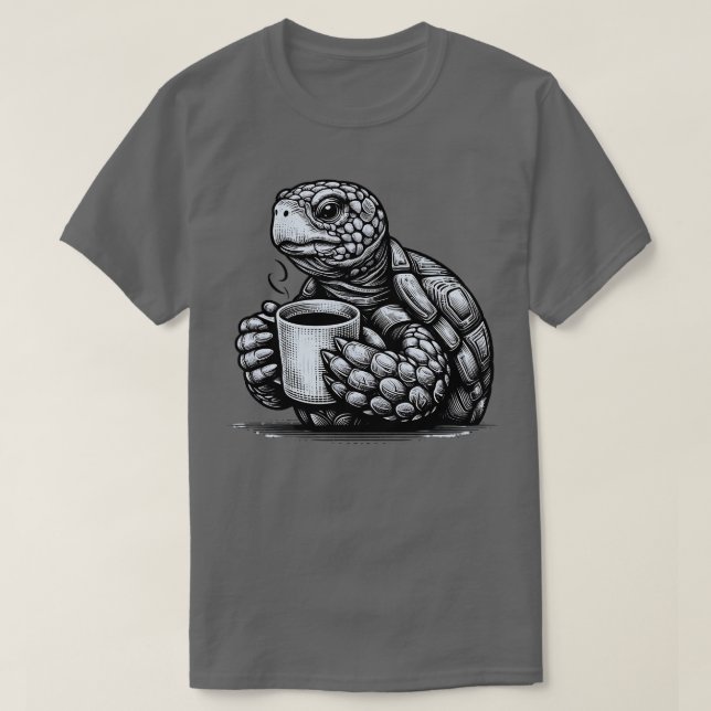 Camiseta esta design engraçada e fofa apresenta um tortoi v (Frente do Design)