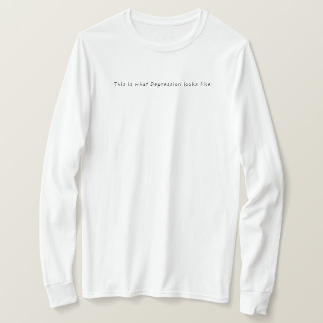 Camiseta Esta é a aparência de depressão_ (Frente do Design)