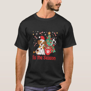Camiseta Esta É A Época Cachorro Santa Hat Café Quente De C