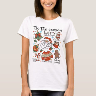 Camiseta Esta é a época das Papais noeis de Natal, cacau e