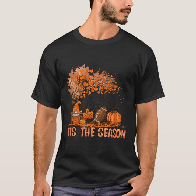 Camiseta Esta É A Época De Futebol Do Outono Fall Pumpkin (Frente)