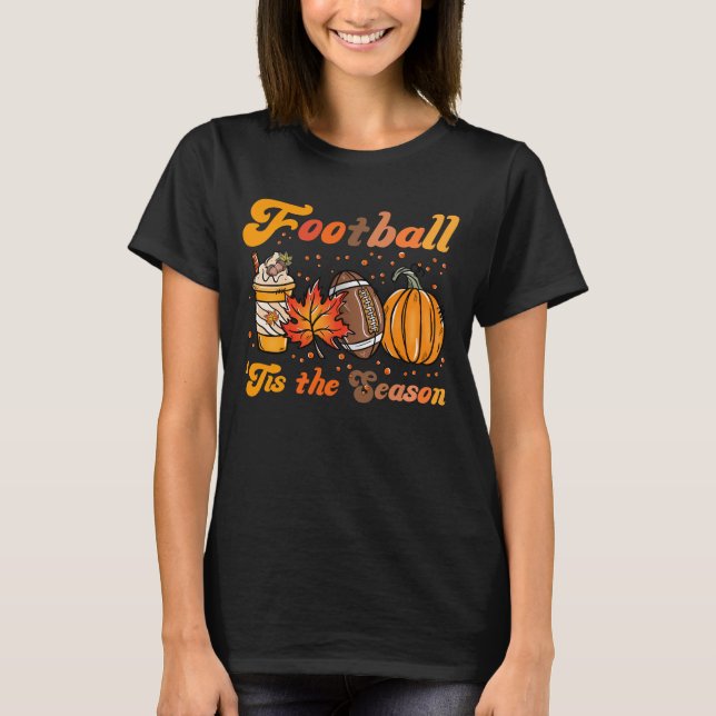 Camiseta Esta É A Época De Futebol Fall Coffee Pumpkin (Frente)