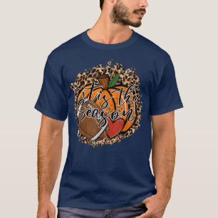 Camiseta Esta É A Época De Futebol Pumpkin Leopard Heart Lo
