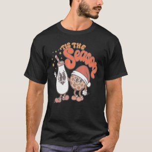 Camiseta Esta É A Época De Natal Leite E Biscoitos