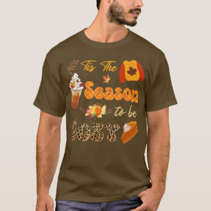 Camiseta Esta É A Época De Ser Cozy Leopard Pumpkins Spice 