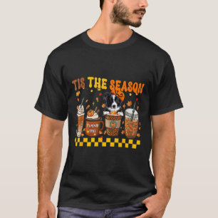 Camiseta Esta É A Época Do Café Pumpkin Border Collie Hallo