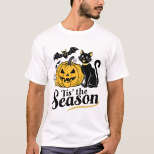 Camiseta Esta É A Época Do Halloween Bats Pumpkin Cai Engra