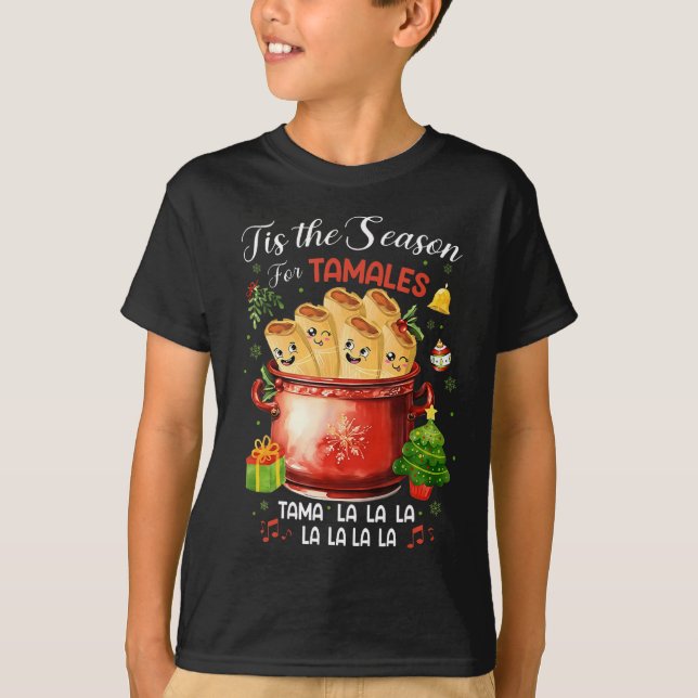 Camiseta Esta É A Época Do Natal Da Comida Mexicana Tamales (Frente)