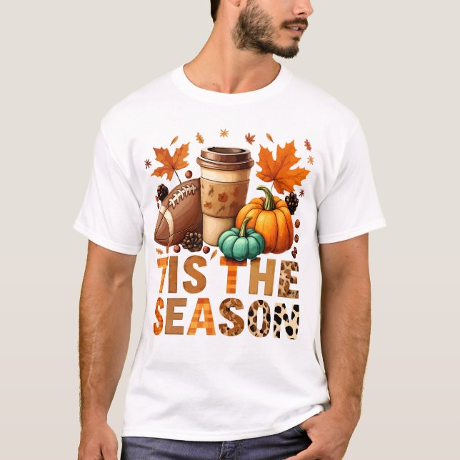 Camiseta Esta é a época em que Herbstzeit mit Football und  (Frente)