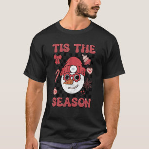 Camiseta Esta É A Época Fofo Snowman Retro Groovy Natal