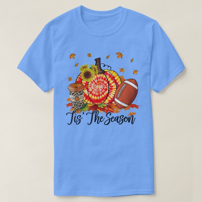 Camiseta Esta É A Época Futebol Laranja Tie Dye Pumpkin Fa (Frente do Design)