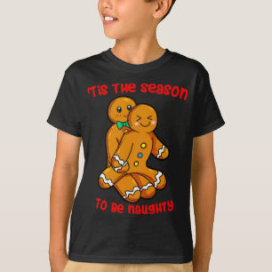 Camiseta Esta É A Época Natal Gingerbird Casal Naught