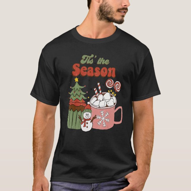Camiseta Esta É A Época Natal Gingerpão De Cacau Quente (Frente)