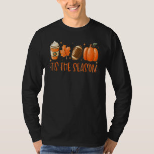 Camiseta Esta É A Época Pumpkin Leaf Latte Fall Graças