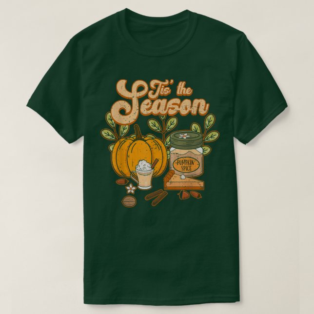 Camiseta Esta É A Época Pumpkin Spice Engraçado Fall Vibes  (Frente do Design)