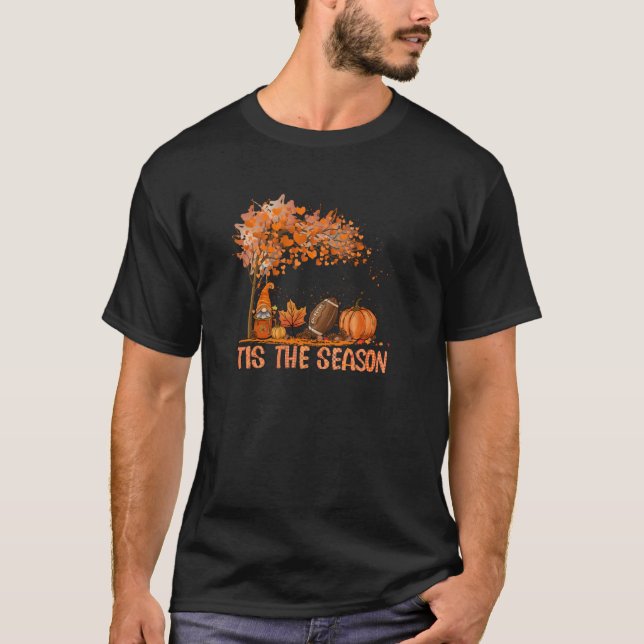 Camiseta Esta É A Época Pumpkin Spice Futebol Fall Folhas (Frente)