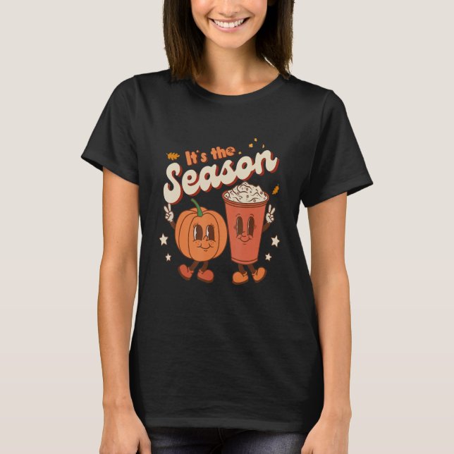 Camiseta Esta É A Época Pumpkin Spice Retro Fall Vibes Aut (Frente)